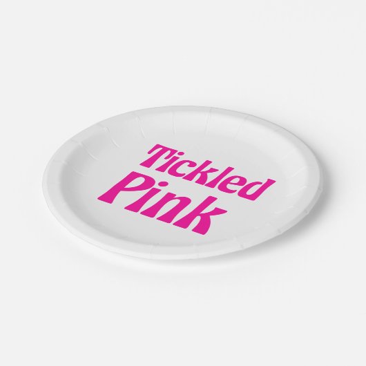 Kikkegelroze Papieren Bordje (Gekanteld)