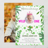 Kikker 1 verjaardag prinses baby kinder kaart (Voorkant / Achterkant)