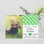 Kikker 1 verjaardagsfeest 1 jaar Groene reptiel Kaart (Staand voorkant)