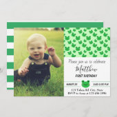 Kikker 1 verjaardagsfeest 1 jaar Groene reptiel Kaart (Voorkant / Achterkant)