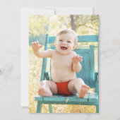 Kikker 1 verjaardagsfeest verandert één uitnodigin kaart (Achterkant)