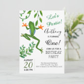 Kikker 1 verjaardagsfeestje wordt één kaart (Staand voorkant)