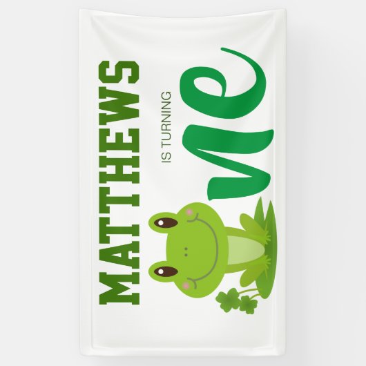 Kikker 1e verjaardag spandoek (Verticaal)