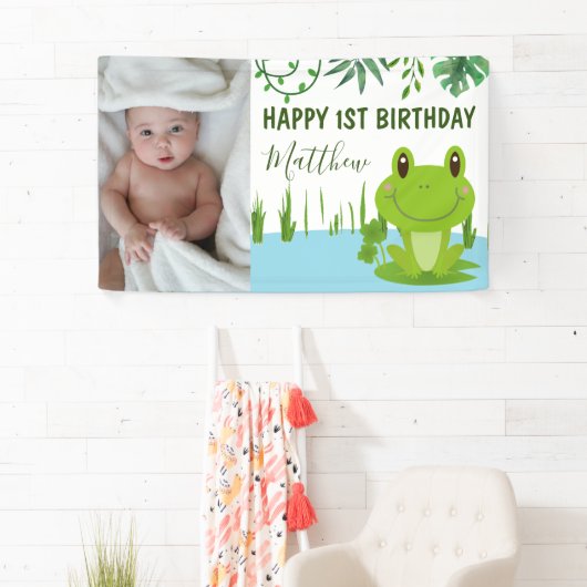 Kikker 1e verjaardag spandoek (Insitu)