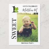 Kikker 1e verjaardag uitnodiging (Voorkant)