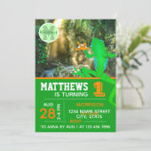 Kikker 1e verjaardag van tropische wilde dieren kaart (Staand voorkant)