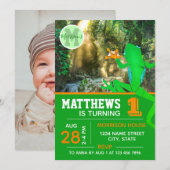 Kikker 1e verjaardag van tropische wilde dieren kaart (Voorkant / Achterkant)