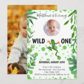 Kikker 1e verjaardagsfeestje groene, schattige mod kaart (Voorkant / Achterkant)