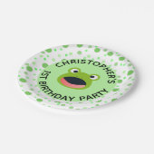 Kikker 1e verjaardagsfeestje voor kinderen papieren bordje (Gekanteld)