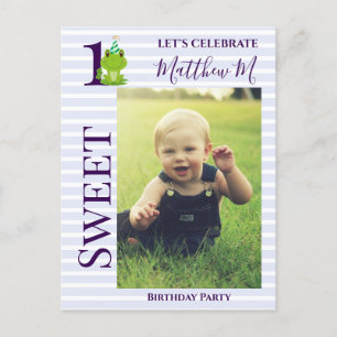 Kikker 1st Birthday partijuitnodiging Briefkaart
