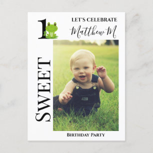 Kikker 1st Birthday partijuitnodiging Briefkaart