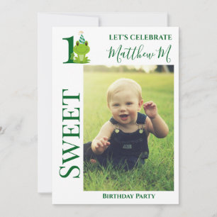 Kikker 1st Birthday partijuitnodiging Kaart