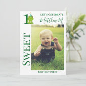 Kikker 1st Birthday partijuitnodiging Kaart (Staand voorkant)