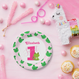 Kikker 1st Birthday party baby girl las  Papieren Bordje