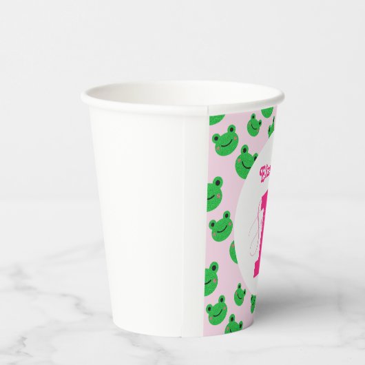 Kikker 1st Birthday party baby girl voedt schattig Papieren Bekers (Rechts)