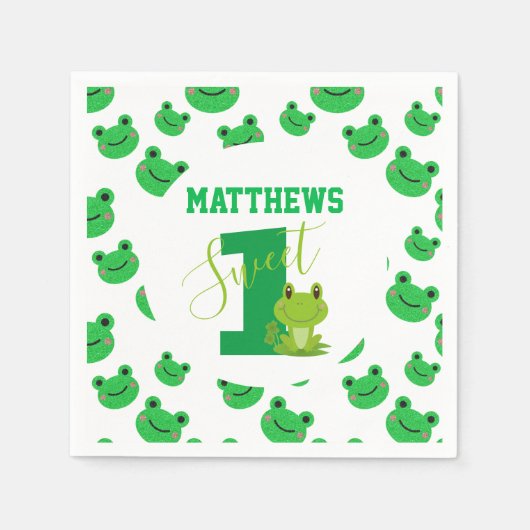 Kikker 1st Birthday Servet (Voorkant)