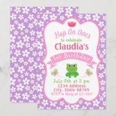 Kikker 1st Birthday Uitnodiging (Voorkant / Achterkant)