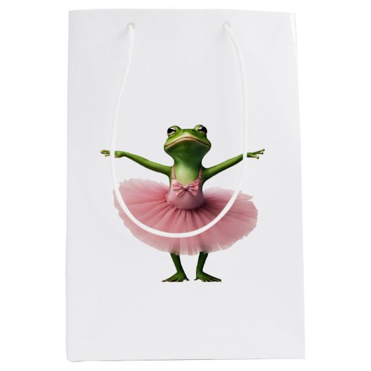 Kikker 2 ballerina, kikker, danser, pad, Ai gegene Medium Cadeauzakje (Voorkant)