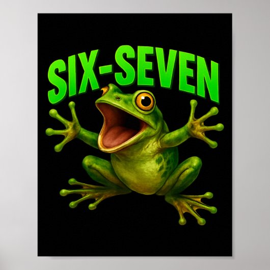 Kikker 67 Meme Zes Zeven Grappig Gen Alpha Poster (Voorkant)