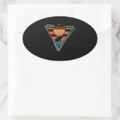 Kikker 80s EDM Synthwave Gift Ovale Sticker (Tas)