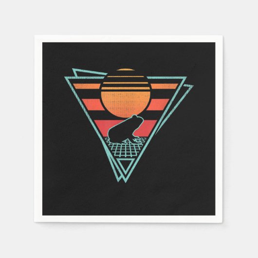 Kikker 80s EDM Synthwave Gift Servet (Voorkant)