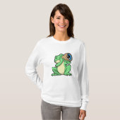 Kikker als astronomie met telescoop t-shirt (Voorkant volledig)