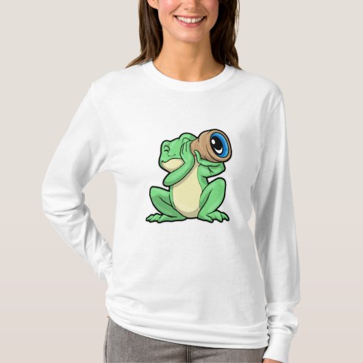 Kikker als astronomie met telescoop t-shirt (Voorkant)