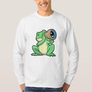 Kikker als astronomie met telescoop t-shirt