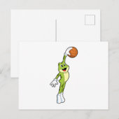 Kikker als Basketballspeler met Basketball.PNG Briefkaart (Voorkant / Achterkant)