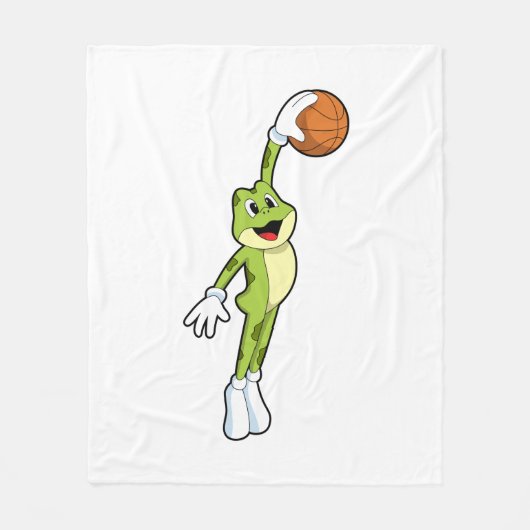 Kikker als Basketballspeler met Basketball.PNG Fleece Deken (Voorkant)