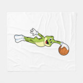 Kikker als Basketballspeler met Basketball.PNG Fleece Deken (Voorkant (Horizontaal))