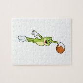 Kikker als Basketballspeler met Basketball.PNG Legpuzzel (Horizontaal)