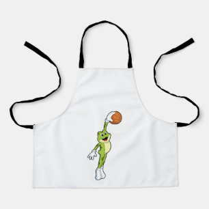 Kikker als Basketballspeler met Basketball.PNG Schort