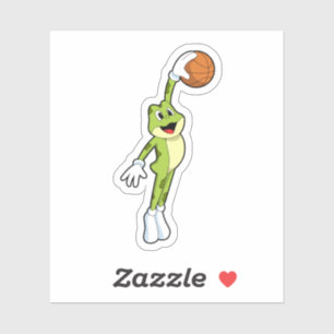 Kikker als Basketballspeler met Basketball.PNG Sticker