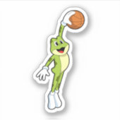 Kikker als Basketballspeler met Basketball.PNG Sticker (Voorkant)