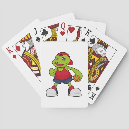 Kikker als Basketballspeler met Basketball Pokerkaarten (Achterkant)
