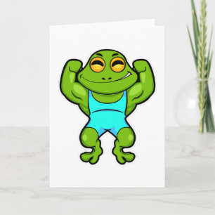 Kikker als bodybuilder bij bodybuilding kaart