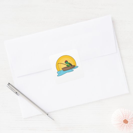 Kikker als boeg vierkante sticker (Envelop)