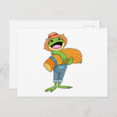 Kikker als boer met stro briefkaart (Voorkant / Achterkant)