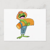 Kikker als boer met stro briefkaart (Voorkant)