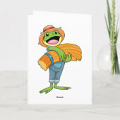 Kikker als boer met stro kaart (Achterkant)
