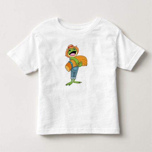 Kikker als boer met stro kinder shirts (Voorkant)