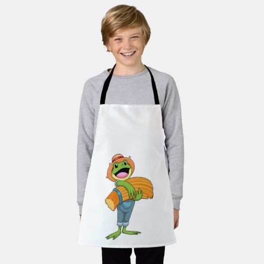 Kikker als boer met stro schort (Gedragen)