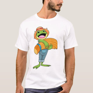 Kikker als boer met stro t-shirt