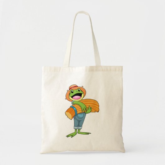 Kikker als boer met stro tote bag (Voorkant)