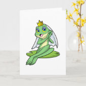 Kikker als bruid op bruiloft met kroon kaart (Gele Bloem)