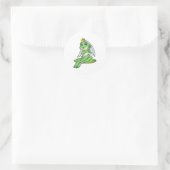 Kikker als bruid op bruiloft met kroon ronde sticker (Tas)