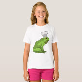 Kikker als Cook met Chef-pet T-shirt (Voorkant volledig)
