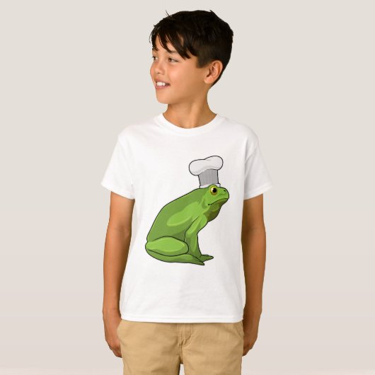 Kikker als Cook met Chef-pet T-shirt (Voorkant volledig)