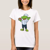 Kikker als Cook met serving bord & Chicken T-shirt (Voorkant)